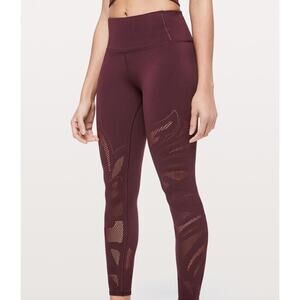 Lululemon Maroon Cutout Leggings size 4
